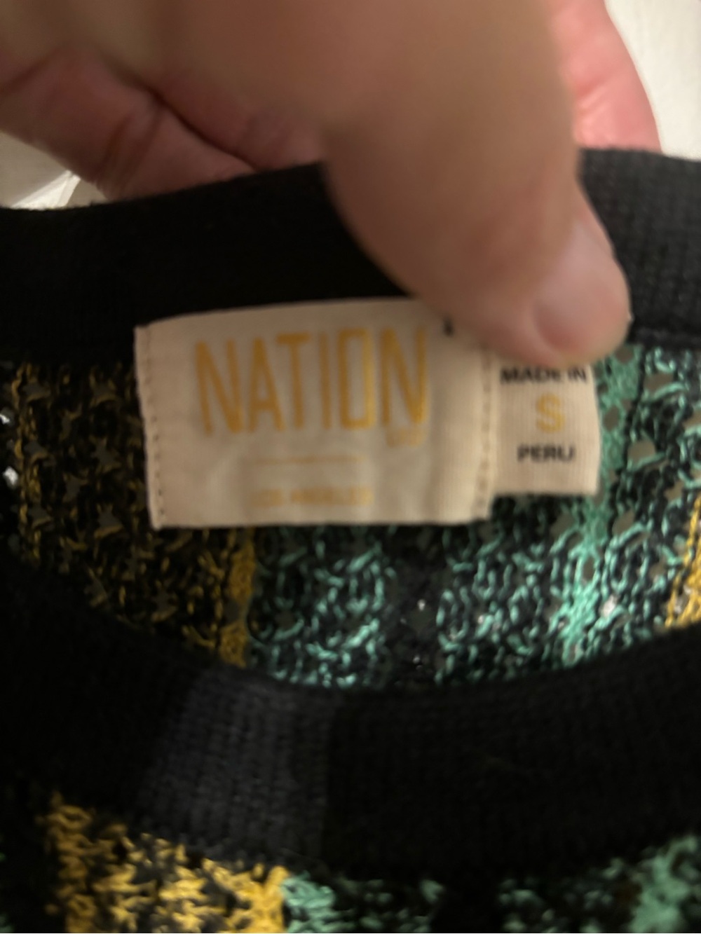 Nation LTD Striped Knit Racerback Tank - Black, Green & Yellow - Picture 4 of 4